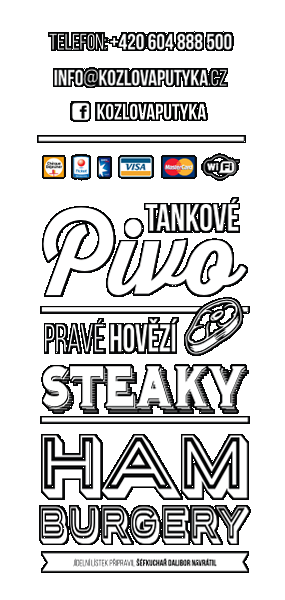 Menu restaurace - Putyka & Worker’s PUB - Týniště nad Orlicí